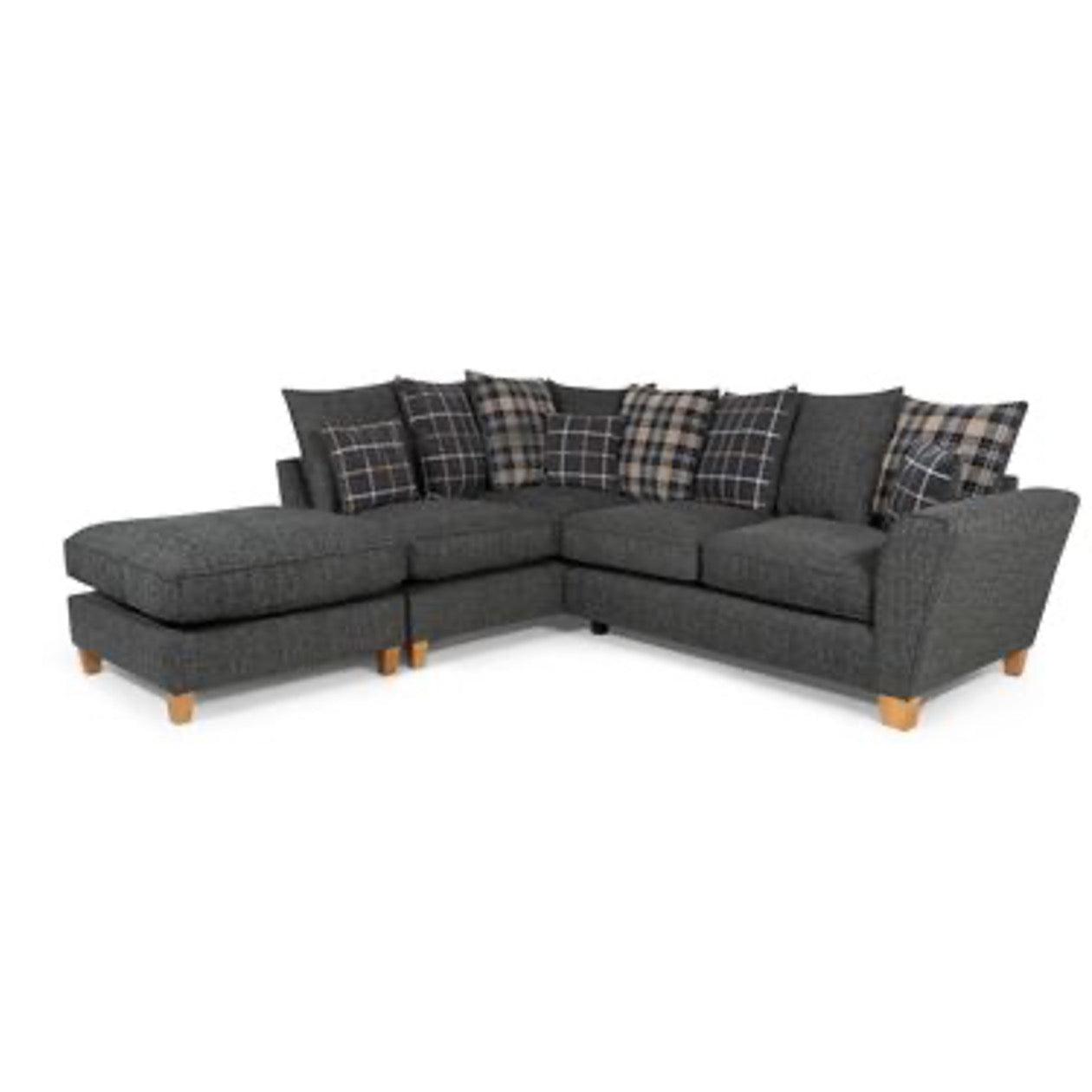 Lucy 1 Arm (Including Footstool) Left Hand Chaise Pillow Back Corner Sofa