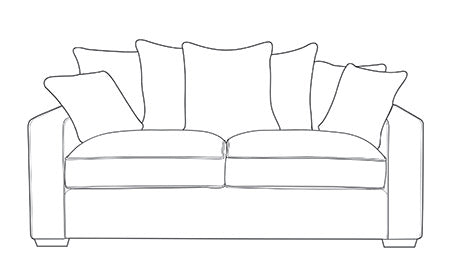 Chic 3 Seater Pillow Back Sofa