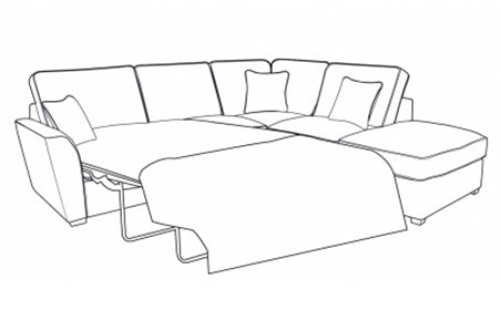 Fantasy (L2S,RFC,P) Right Hand Facing Formal Back Corner Sofa Bed