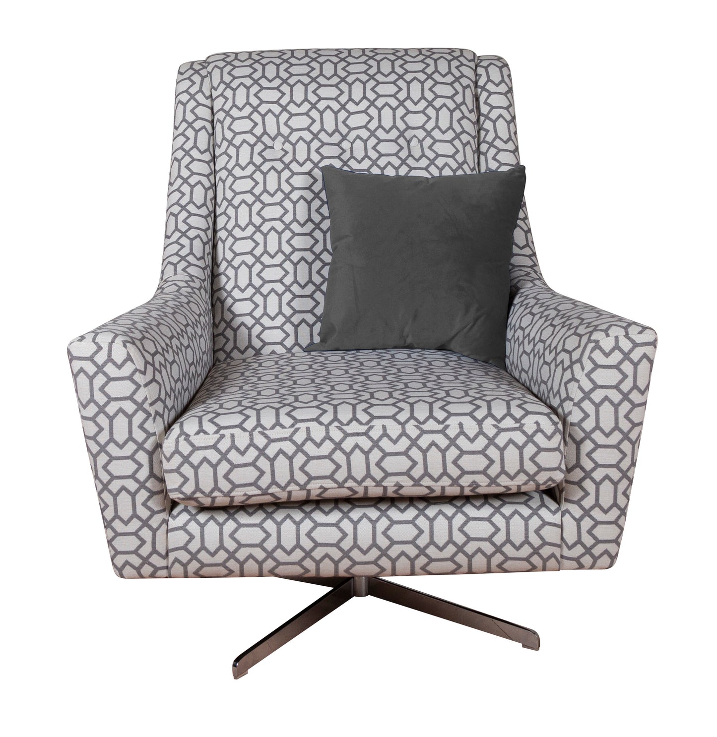 Chic Salute Patterned Swivel Accent Chair