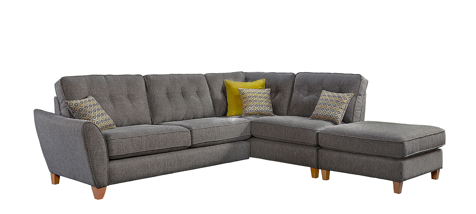 Ashleigh Large 1 Arm (Including Footstool) Right Hand Chaise Formal Back Corner Sofa Corner Sofas- KC Sofas