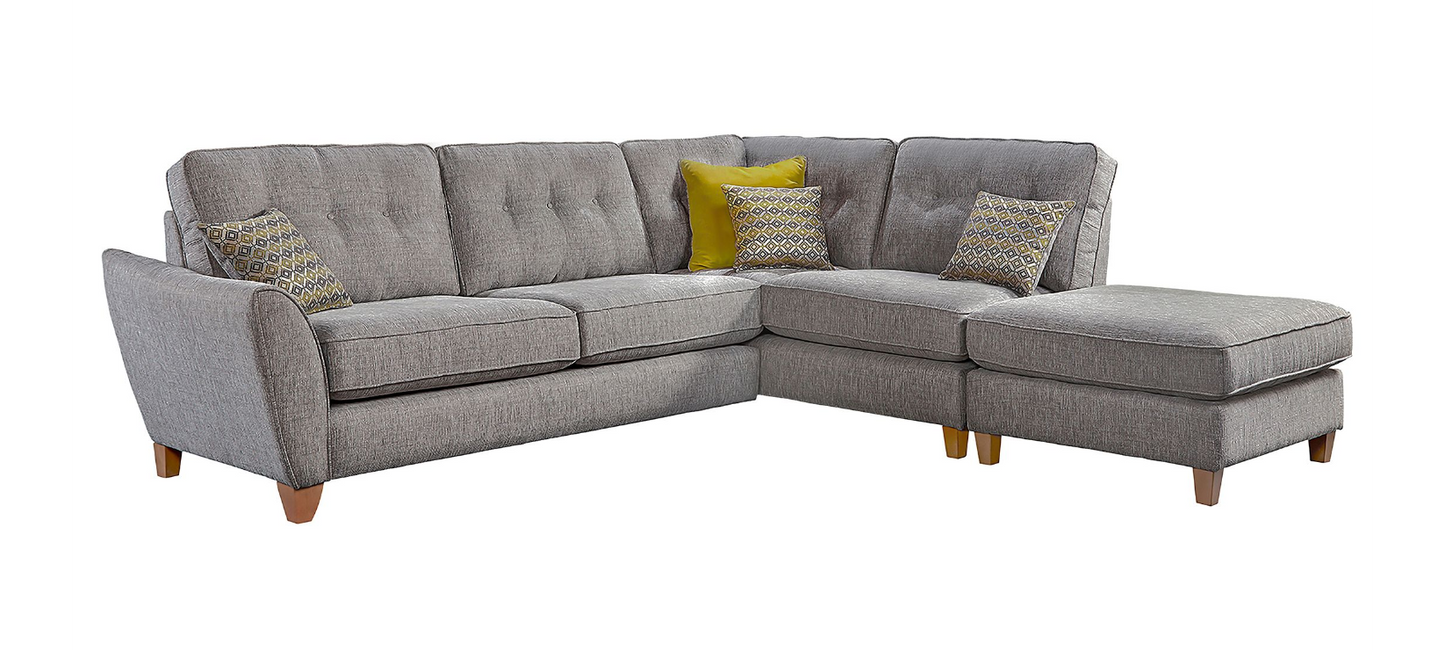 Ashleigh Large 1 Arm (Including Footstool) Right Hand Chaise Formal Back Corner Sofa Corner Sofas- KC Sofas