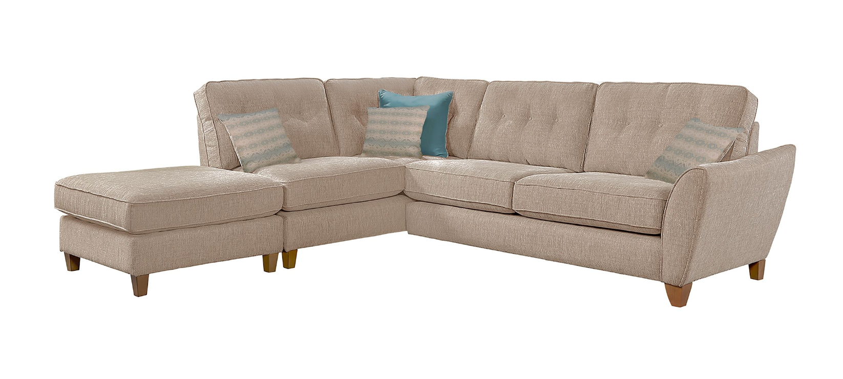 Ashleigh Large 1 Arm (Including Footstool) Left Hand Chaise Formal Back Corner Sofa Corner Sofas- KC Sofas
